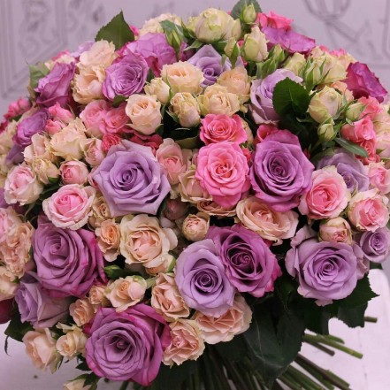 микс из кустовой розы